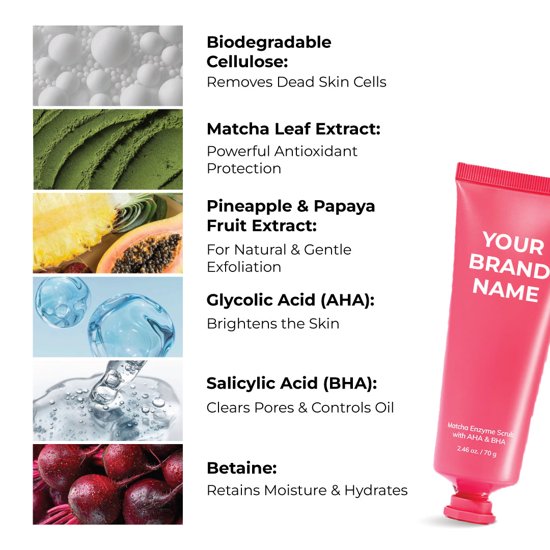 MATCHA ENZYME FACE SCRUB WITH AHA & BHA